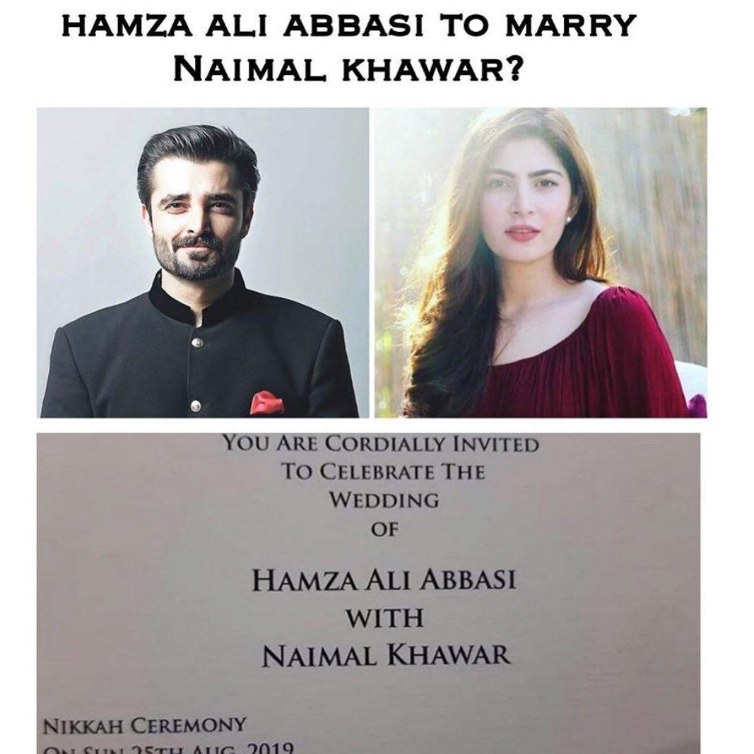 Hamza Ali Abbasi Getting Married To Naimal Khawar, See The Pictures of ...