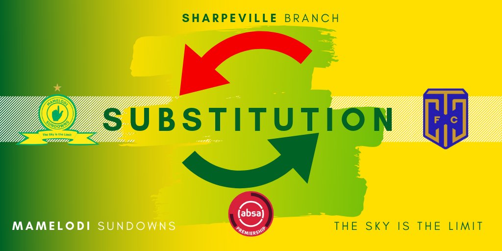 MS_Sharpeville's tweet photo. '86 SUBSTITUTION |

2️⃣1️⃣SPHELEL MKHULISE COMES ON 1️⃣1️⃣ SIBUSISO VILAKAZI

#DownsLive #DownsCTCity #ForeverYellow #AbsaPrem #Sundowns https://t.co/3piLZ5z7fc