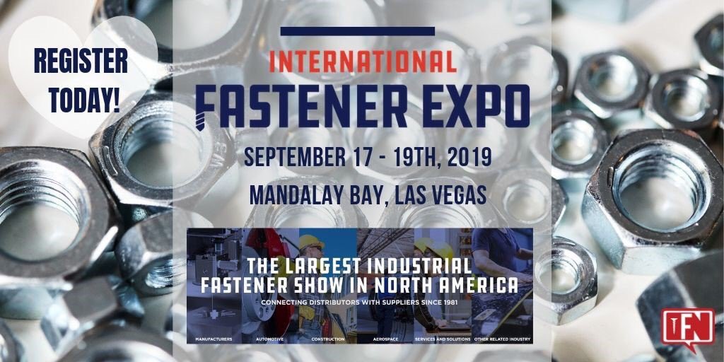 FastenerNews's tweet photo. The International Fastener Expo
September 17-19, 2019
850+ Exhibitors, Including #Manufacturers, Master #Distributors, Material Suppliers & 🔩 #IndustrialProducts
5,000+ attendees from 30+ countries
@FastenerShow
✅Register Today: https://t.co/NWkMpwa0NR
#fasteners #IFE2019 https://t.co/LXy5Ycf85M