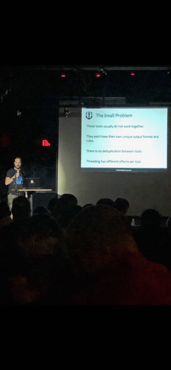 depthsecurity's tweet image. Dan Lawson presenting on his tool, Armory to a packed house at @SecKC last week. #depthsecurity #infosec #ifthereisawayinwewillfindit #kansascity #pentesting