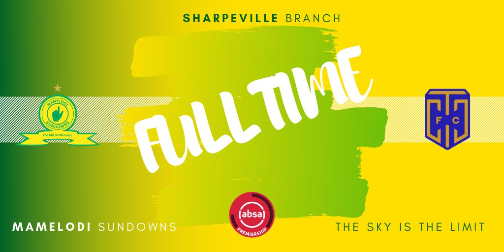MS_Sharpeville's tweet photo. FULL TIME |  Mamelodi Sundowns 1️⃣ - 1️⃣ Cape Town City 

THE REFEREE BLOWS THE FINAL WHISTLE. 

THAT'S IT MASANDAWANA, WE GO AHEAD TOWARDS OUR LA DECIMA.

Kekana '8, Edmilson Dove '25

#DownsLive #Sundowns #DownsCTCity #AbsaPrem #ForeverYellow https://t.co/WKDuwJDzqf