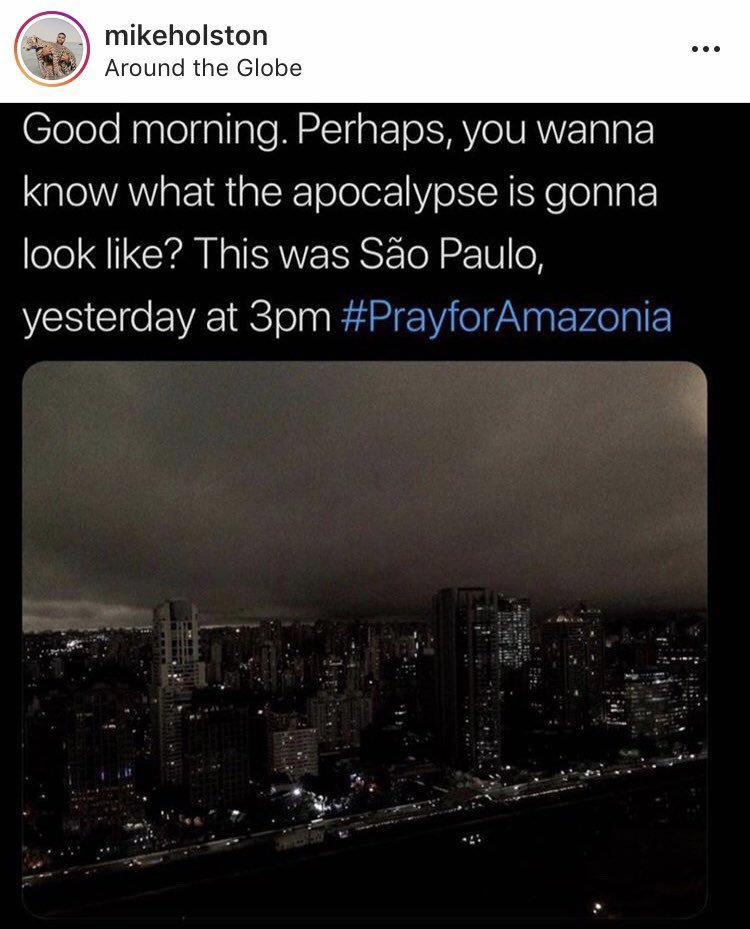 Katgabriellee's tweet photo. This is INSANE! The Amazon has been burning for 3 weeks with very little media coverage!!! What is going on..... #PrayforAmazonia https://t.co/NQf3bYtBHr