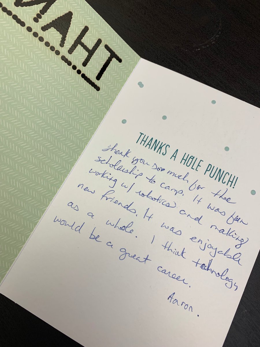 TheRealGeekbus's tweet photo. Thank you for the note!  We are happy to know you enjoyed the robotics camp with us.  Shout out to @ReckonPoint Point for their help and dedication to the San Antonio community. https://t.co/9zuH8Q4toh