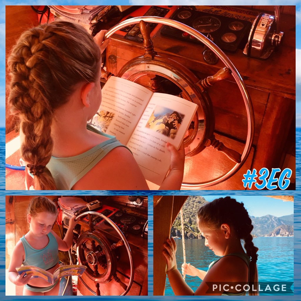 sarahtilley80's tweet photo. @StBernsPrimary #3EG #GetCaughtReading on our boat trip today ... DT was enjoying her new book 📚 📖 https://t.co/xKuqvbPfAF