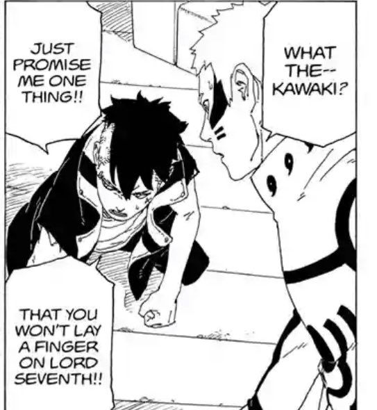Abdul_S17's tweet photo. Kawaki’s character growth has been insane! In such a short amount of time he has started to respect and love others! The dialogues kawaki spoke really impressed me this month, his admiration for Naruto is evident. SOME OF THE BEST PANELS! #BorutoChapter37 #Boruto https://t.co/pHWWEmfd2H