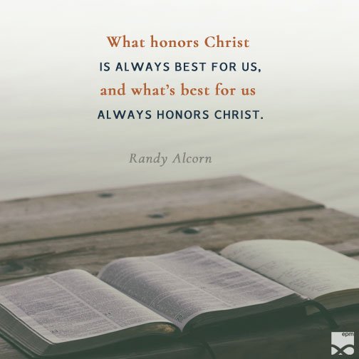 randyalcorn's tweet photo. What honors Christ is always best for us, and what’s best for us always honors Christ. “I have given them the glory You gave Me, so that they may be one as We are one—I in them and You in Me…that the world may know that You…have loved them just as You loved Me” (John 17:22-23). https://t.co/50NIKA4mMA