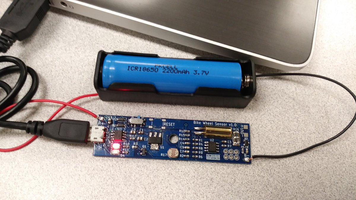 gilbertsgadgets's tweet photo. Just built the first prototype of a new light controller for my bike wheel. Li-ion charger on-board, and an ATTiny 13a to sense when the bike is moving and turn on LEDs. Now I just have to write software... Easy, right? https://t.co/inIQXZTHTL