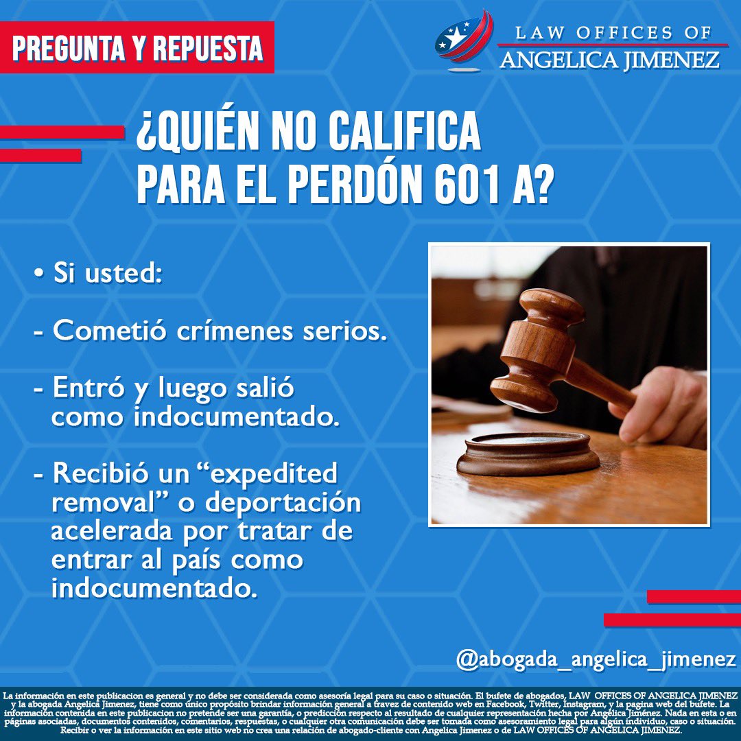 AbogadaEmigrar's tweet photo. Si crees que calificas para el perdón 601 A, por favor llámenos al 1-844-374-4727. 🗣
.
.
#inmigrante #inmigrantes #601a #perdon601a #abogado #abogada #perdon #ayudamigratoria #abogadodeinmigracion #inmigración #abogadadeinmigración #inmigracion #waiver #601awaiver https://t.co/XmjhtUUb9d