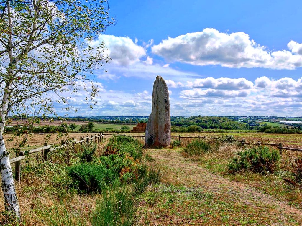 Maison_LmM's tweet photo. Le plus haut menhir de l'Anjou : «la grande pierre levée» de la Brétellière, Sèvremoine. #menhir #mégalithe #néolithique #préhistoire #patrimoine #mauges #valdeloire #découverte #osezmauges https://t.co/S2SuBqZYZj