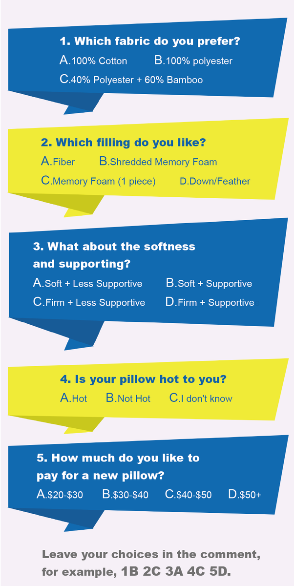 SleepZoneLife's tweet photo. We'd Like To Hear Your Voice, and Will Pick 3 Winners
๐We're developing a new pillow, as usual, we will build it based on your suggestions!๐
We will pick 3 winners from all comments at 11:59 pm 25th Aug 2019.
#SleepZone #Bedding #Pillow #ProductPoll https://t.co/RoOZIj2k9N