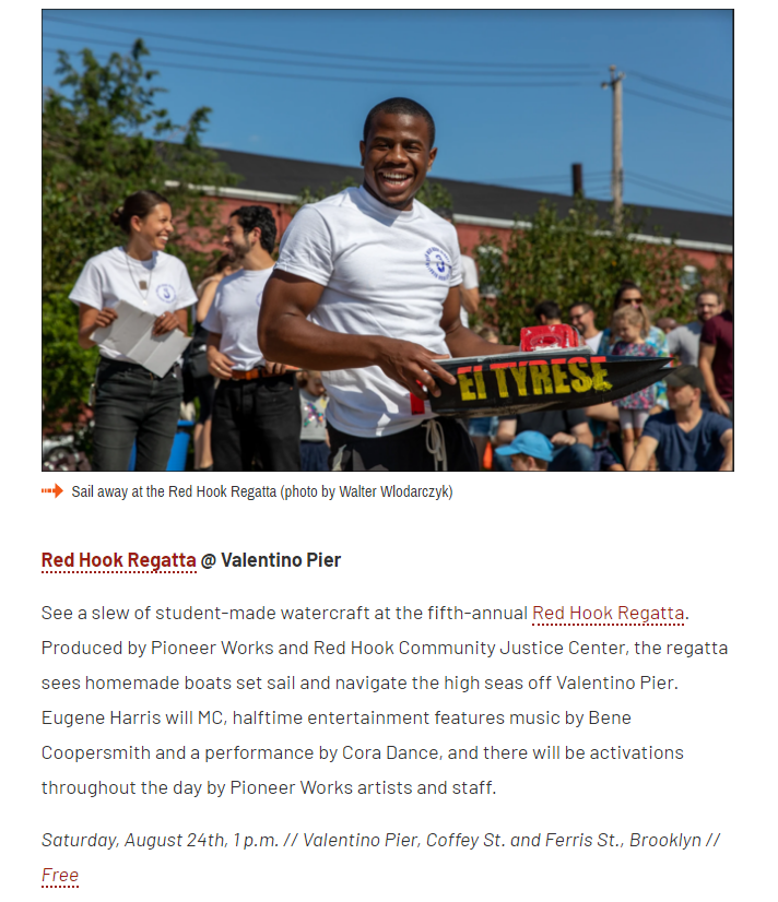 UNHNY's tweet photo. We found a familiar face in @Gothamist this week! Our outstanding intern, Tyrese with his boat for the #RedHookRegatta! #UNHNYStaff @rhookinitiative https://t.co/XDZJrYhGhj