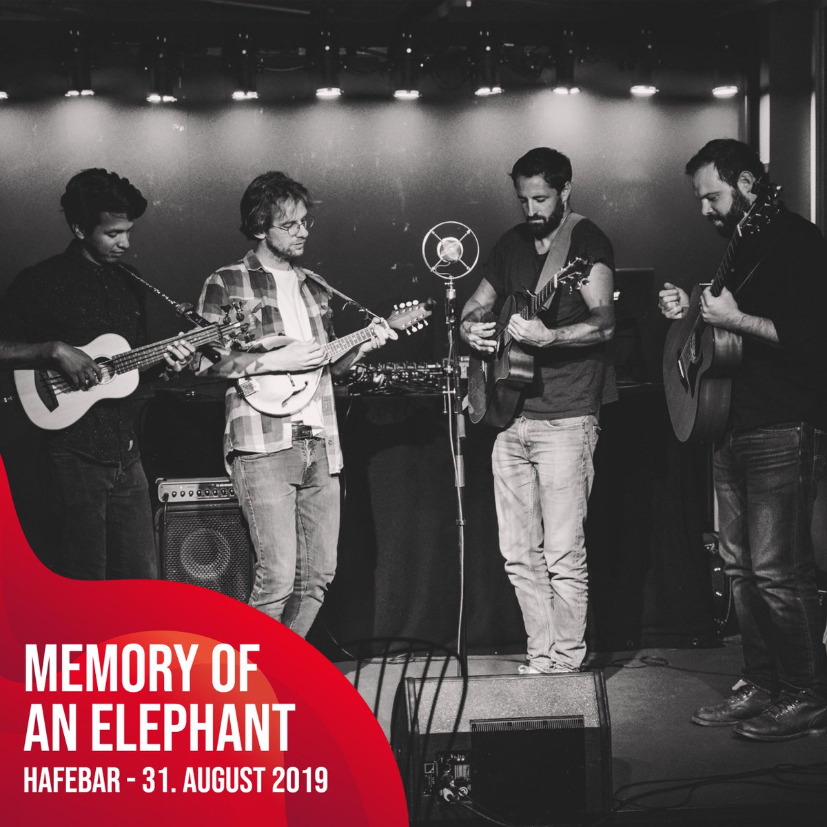 Die aus Olten stammenden "Memory of an Elephant" begannen 2011 als ein Singer-Songwriter Duo mit akustischer Gitarre und transformierten sich über die letzten drei Jahre in eine jugendlich freche American-Folk/Pop - Band.

Am Samstag, 31.08.2019 in der Hafebar. Wir freuen uns! 🤩
