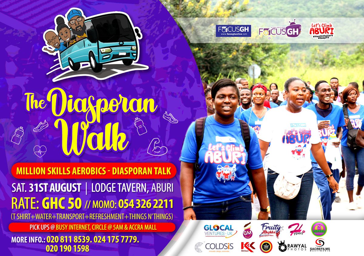 LeGGoOoo!!! 🔥🔥🔥👟👣

#LetsClimbABURI - 'The Diasporan Walk' on Sat. 31 August.
Rate: GHC50 (T shirt, Transportation, Water, Refreshment, Things N' Things)

Event by <a href="/Focusghonline/">Focus GH Online</a> <a href="/Focusghtv/">focusghTV</a>

#HealthMatters #KeepFit #Focusghonline #Focusghtv #JamestownToJamestown #YearOfReturn