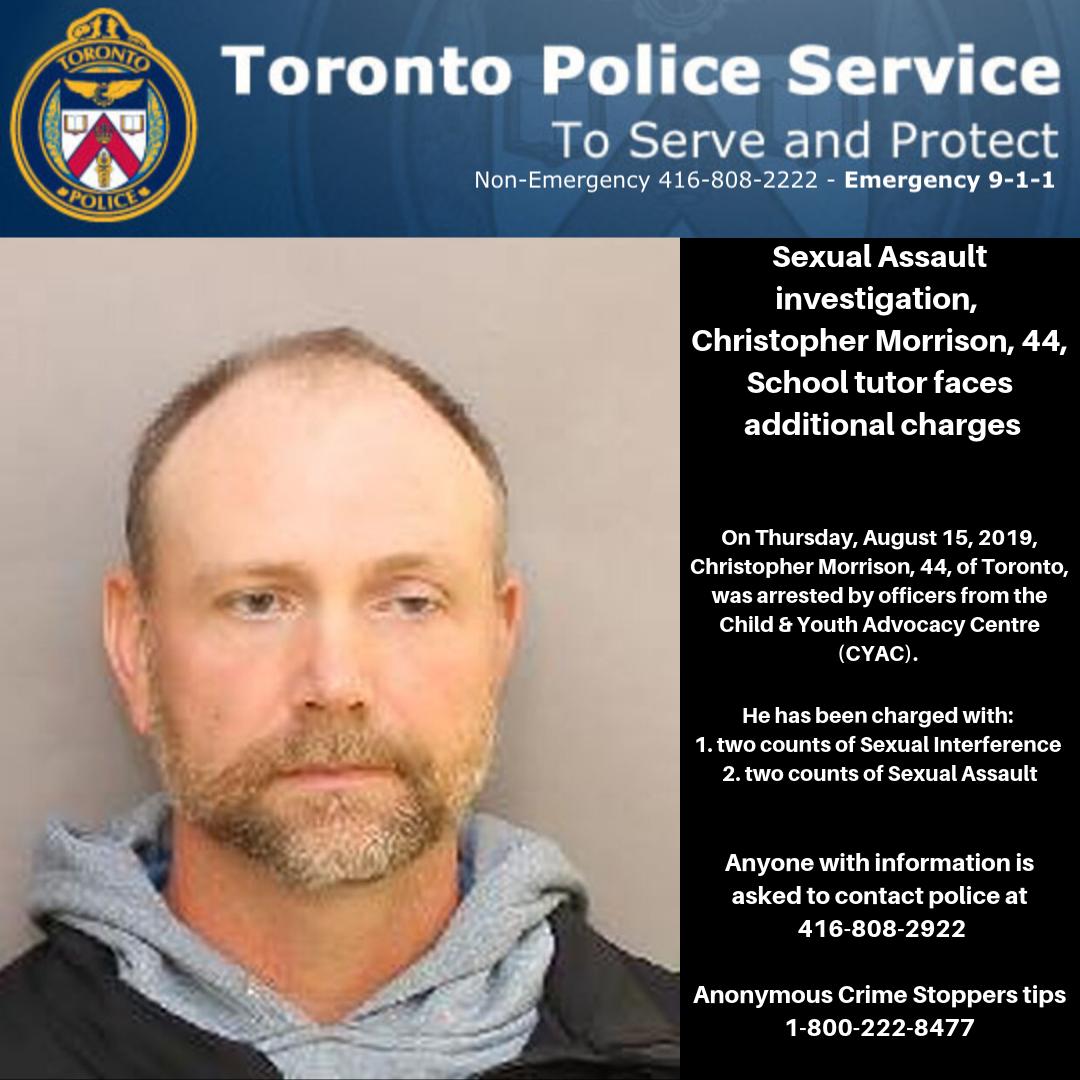 Toronto Police Service would like to thank the public and the media for their assistance with a Sexual Assault investigation. Info call 416-808-2922. Anon 1-800-222-8477.