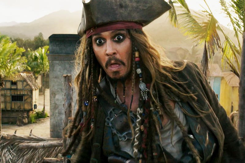 Johnny Depp In Pirates of the Caribbean looking Johnny Deppish.