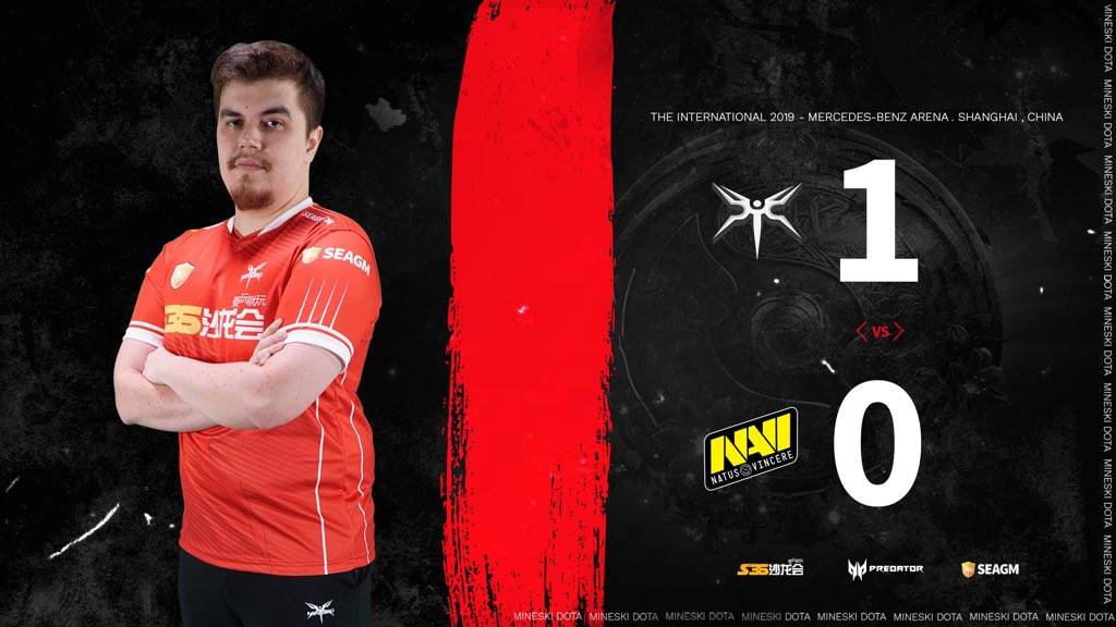 AND WE SURVIVE THE ELIMINATIONS! We take 1-0 against Na’vi in a really close match! #TI9