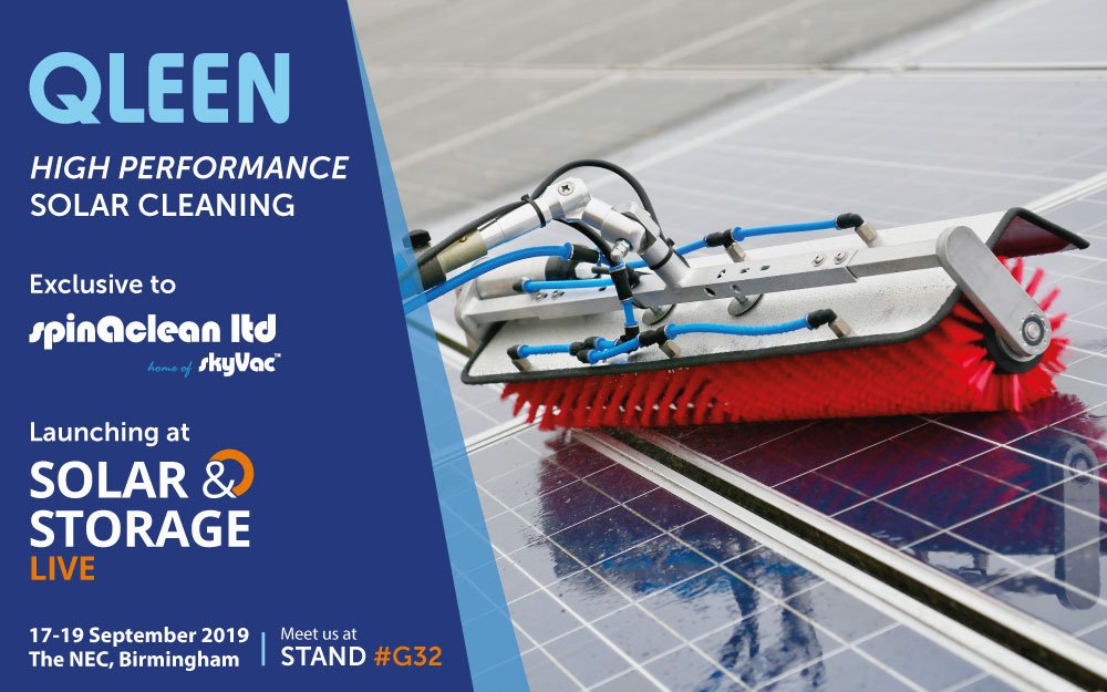 spinaclean's tweet photo. EXCLUSIVE: Spinaclean are delighted to launch the new QLEEN System, by glass cleaning specialists, Lehmann. Visit us at the Solar and Storage Live event from 17-19 September for more! View our blog here: https://t.co/HLbf7q2QOA https://t.co/drwdzQ4ngF