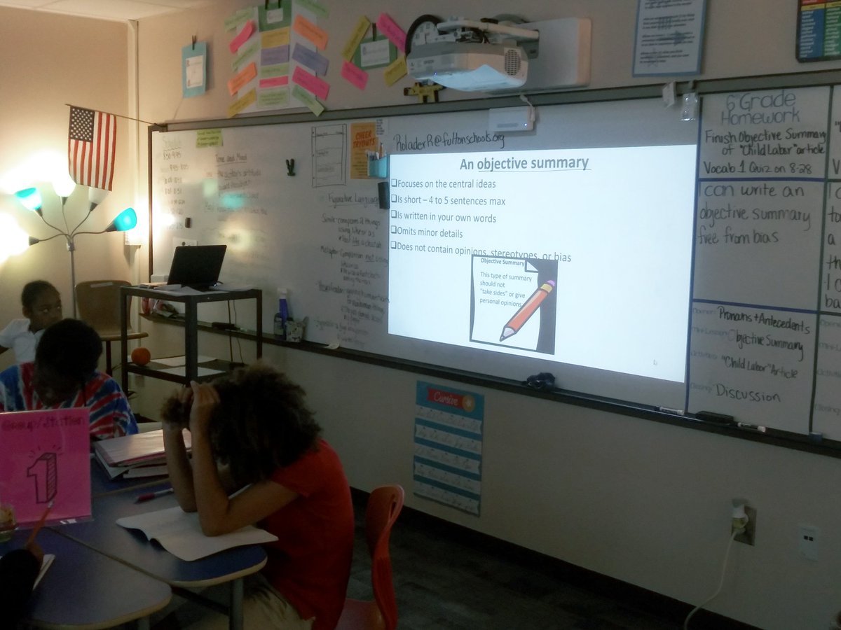 RCMSLitcoach's tweet photo. 6th grade ELA with perfectly aligned learning target driven instruction. Ms. Baert, Ms.Rolader, and Ms. Bechtel modeling how to think through and write an objective summary. @CampbellK1EDU @simmonsteacher @SSCMSStallions @missrolader @msbechtel https://t.co/QWbqSOibP5