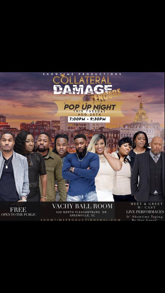 ShowtimeProdGVL's tweet photo. Join us tonight from 7:00-9:30 PM for our Pop up night! Meet the cast, enjoy some good music and purchase tickets if you haven’t already!! See you at @vachyballroom #Showtime #itsshowtimebaby #collateraldamage https://t.co/XzeQ4Xekyo