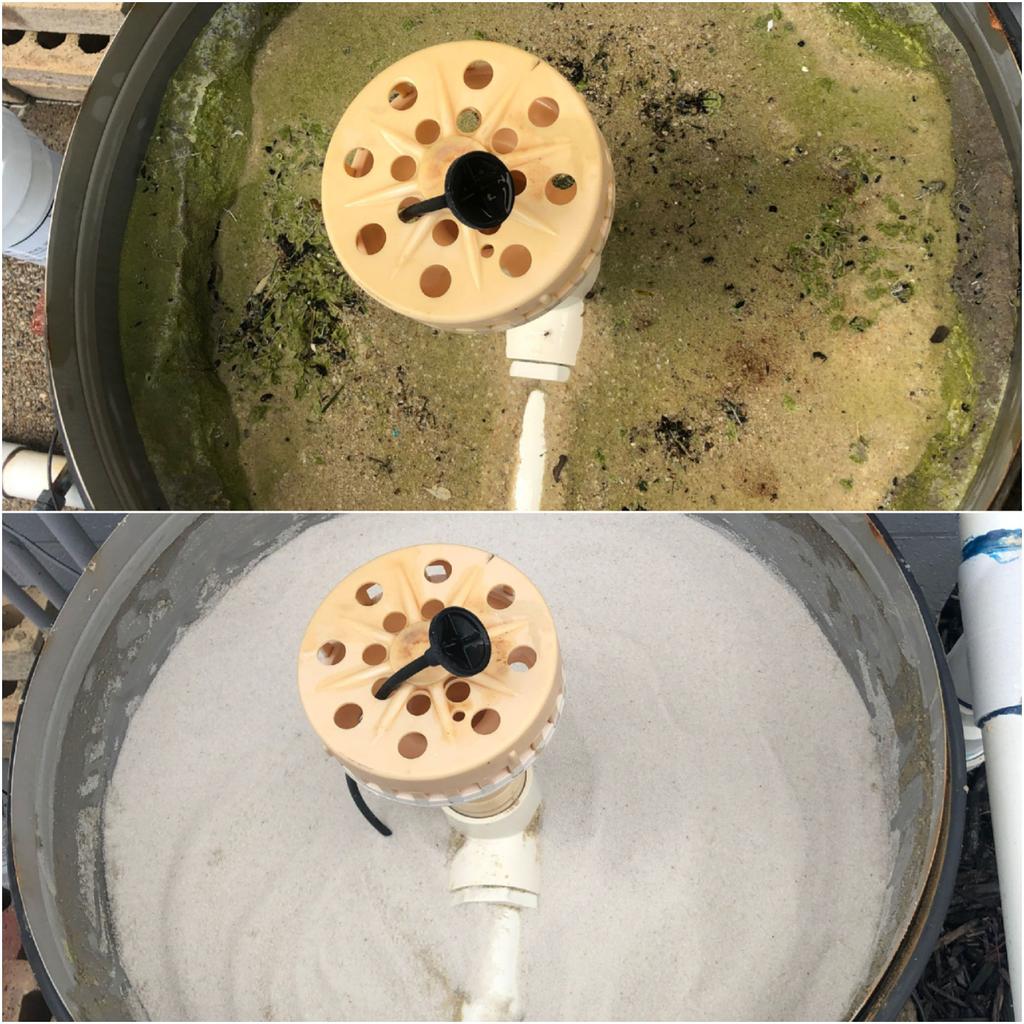 Time for a media change in your pool filter? The difference is clear...and your water will be clear too!