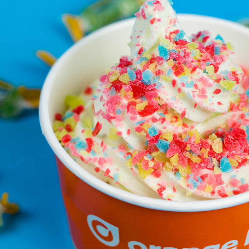 Our Dairy Free Jolly Rancher flavors allow you to BE BOLD with your creation. Choose between Blue Raspberry Jolly Rancher froyo, Green Apple Jolly Rancher froyo, or swirl them together for the ultimate combo!