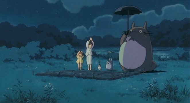 P A C 夢か現実か微妙なシーン 植物を芽吹かせるのは神様としてのトトロ の御利益らしいほとんど唯一の御利益パワー そら昔の人も拝むわ トトロはめっちゃ力んでるので 現状芽を出すのが精一杯らしい もしかしたら昔は 先代は 巨木をはやせたのかも