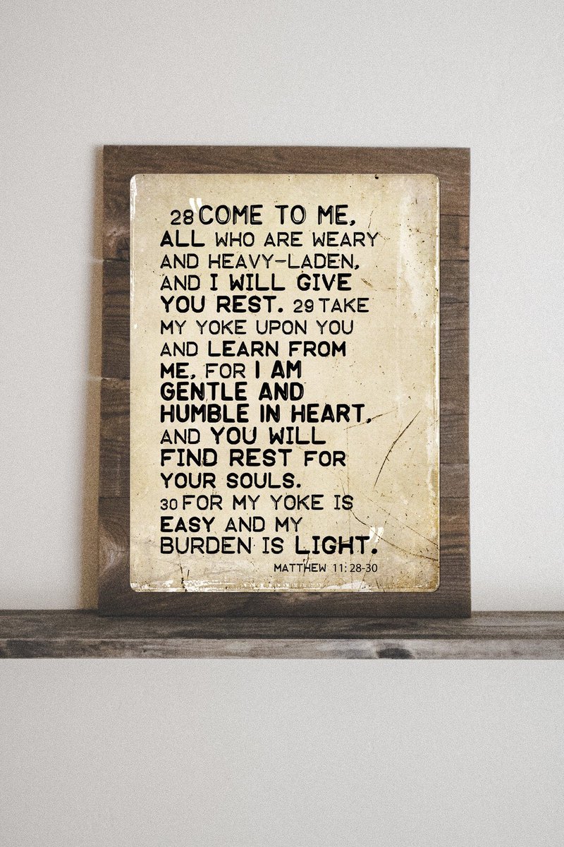 IzzyBeClothing's tweet photo. Excited to share this item from my #etsy shop: Come to me all who are weary. Matthew 11: 28-30 -Bible Verse/Scripture on Vintage Metal Print on Reclaimed Wooden Frame https://t.co/exbRdu0xKU https://t.co/z7chw52F61