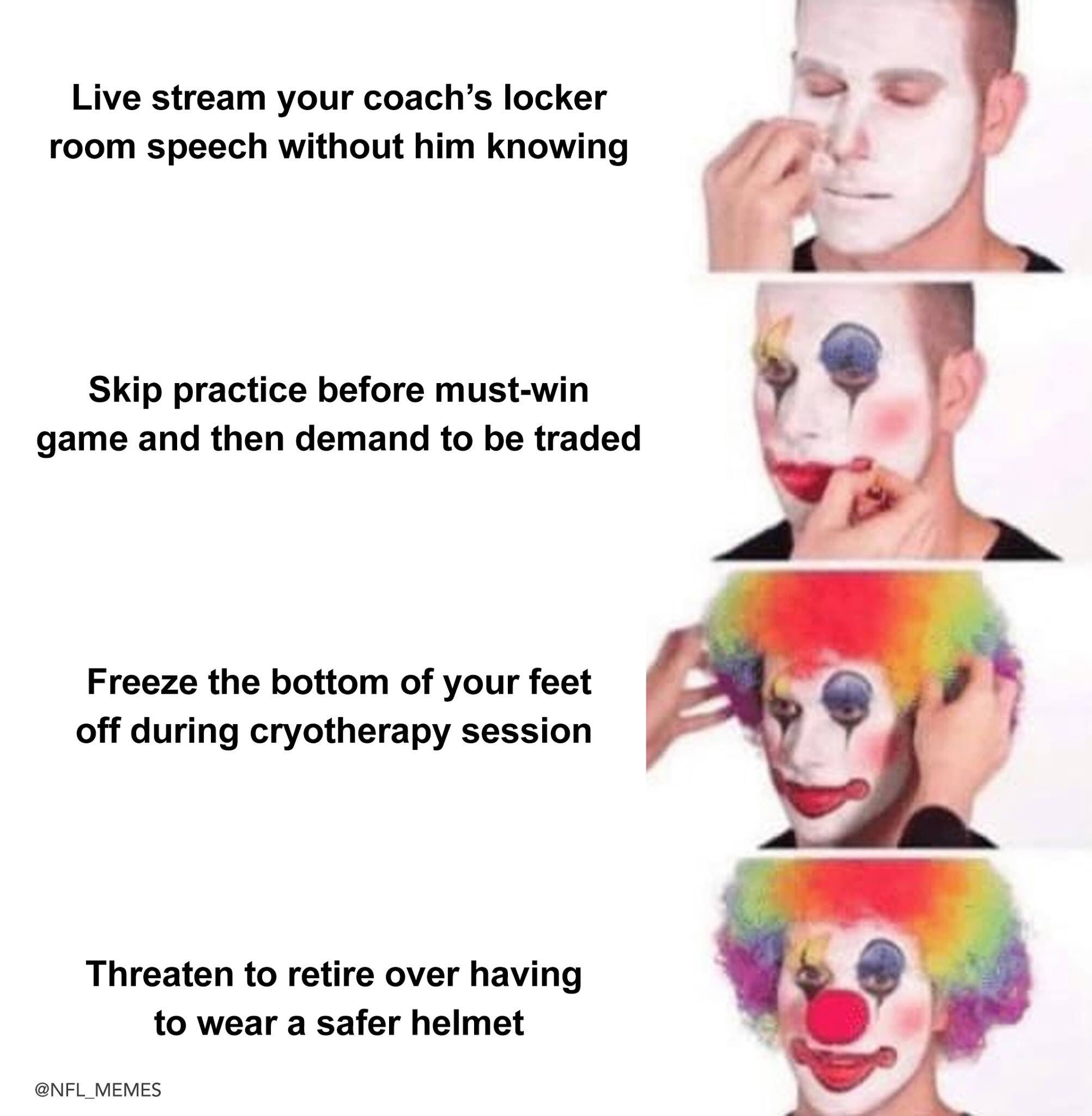 Nfl Memes Auf Twitter Steps To Becoming A Clown