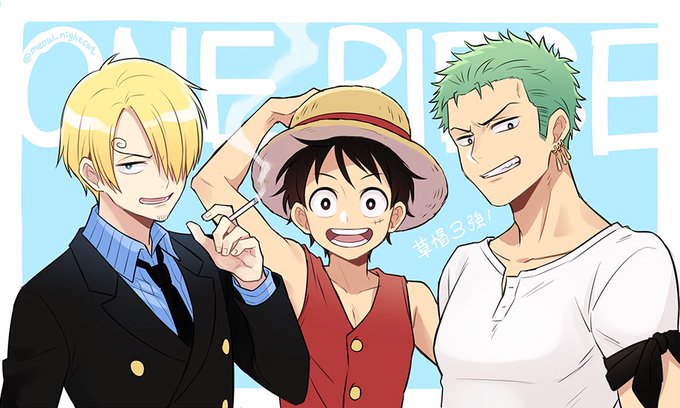 麦わら3強のtwitterイラスト検索結果