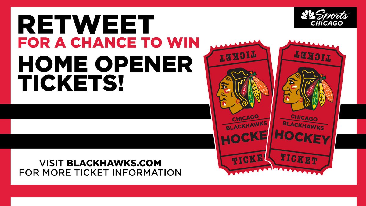 CHSN_Blackhawks's tweet photo. RT for a chance to win tickets to the @NHLBlackhawks' home opener! 

Tickets are on-sale now. Visit https://t.co/XCqbsHEo2u for more ticket information today! https://t.co/smafw7puvH