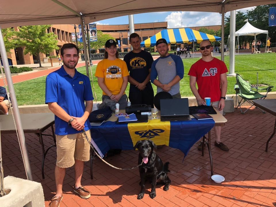 Come stop by our table at FSL Fest today to get more info about Delta Upsilon, and say hello to the goodest boy in Greek Life.