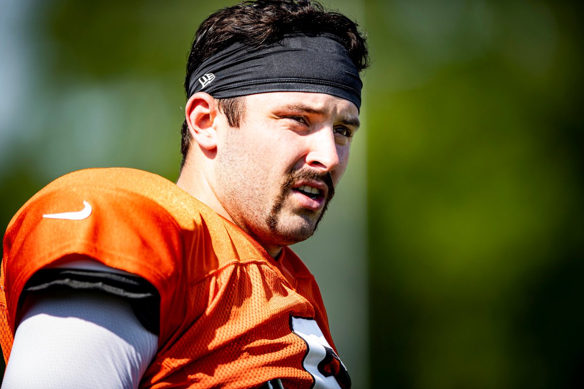 Browns's tweet photo. .@bakermayfield's mustache has evolved👨🏻👀

#BrownsCamp https://t.co/kCzU2uLveL