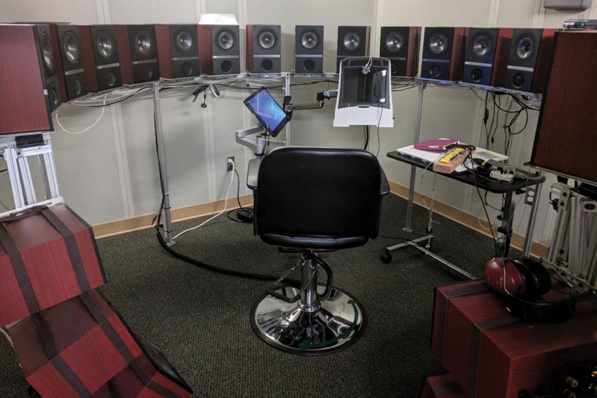 UnitronUS's tweet photo. How do you get a classifier tuned to detect speech as well as a 20-year old with normal hearing? Start with a room at @USouthFlorida, add 64 independently driven loudspeakers and introduce the test subjects. #audpeeps 

Click here: https://t.co/xLxTSAgmyd https://t.co/5rqcDc1xVI