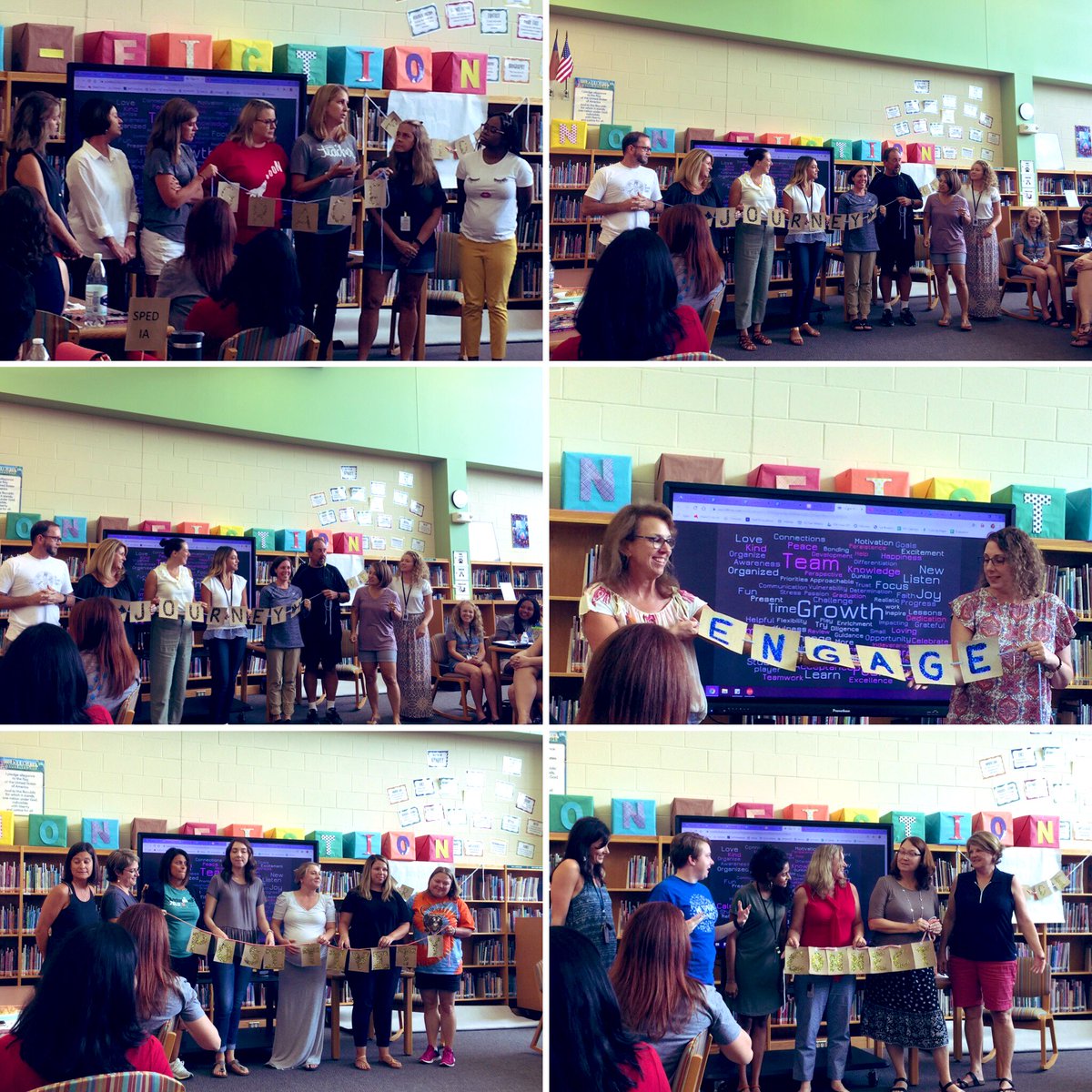 MillsParkElem's tweet photo. What word motivates you? For the teams on our staff, they are... Calm. Positivity. Connect. Mindful. Grace. Passionate. Mindful. Grace. Team. Present. Engage. Joyspiration. Queso. Thanks to Adventures in Bloom for creating our beautiful bracelets! #pantherpride https://t.co/jt8ndqOBpG