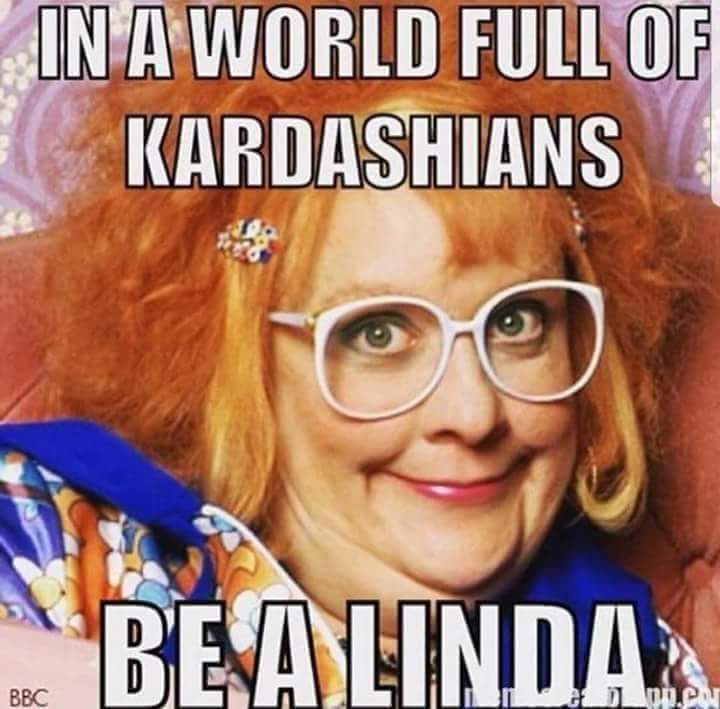 Linda La Hughes! La Hughes! 
Mind her vanilla surprise it tends to drip when off! #lindy #lindalahughes #gimmiegimmiegimmie #aurburnjerryhall #kathyburke