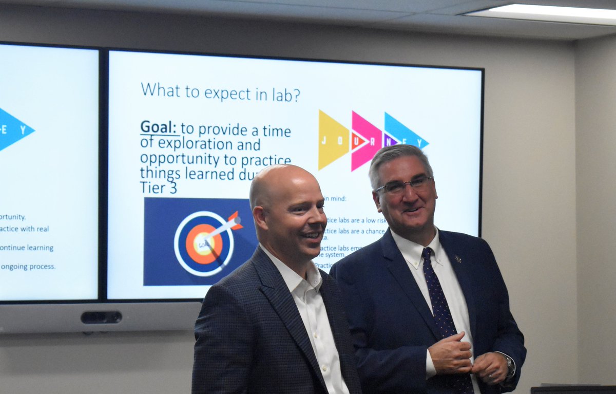 INRevenue's tweet photo. Thank you @GovHolcomb for visiting DOR's Central Office this morning! Our team had a great time updating you on our upcoming launch of #ProjectNextDOR. Stop by anytime! #TopWorkplace #WeAreDOR https://t.co/svy9kezJlM