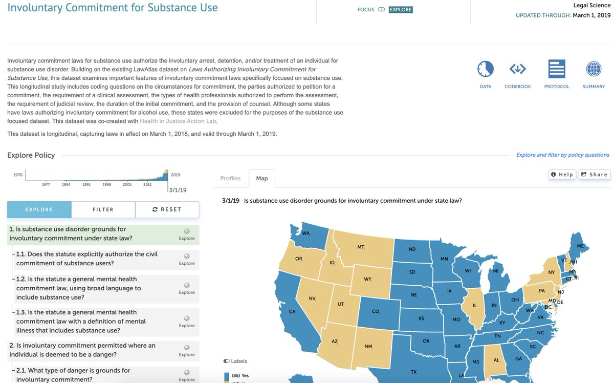 PDAPSbyCPHLR's tweet image. New legal data! We teamed up with @HiJAction to create a dataset tracking Involuntary Commitment for Substance Use laws. It’s part of our series covering opioid-related policies relevant to the criminal justice system. Check it out at PDAPS.org! #update #legalepi