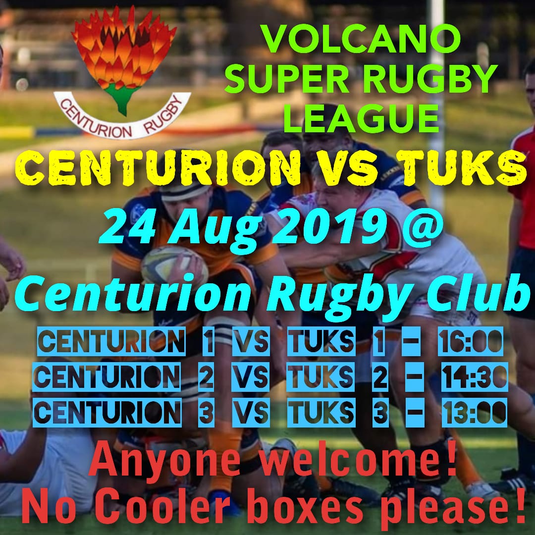 Centurion_Rugby's tweet photo. This is the last of the Volcano Super League games. All the teams will be playing for a spot in the semifinals. CRK 1 is currently 3rd on the log, CRK 2 is 4th and CRK 3 is 5th. Come and support the teams!
Parking R20 per car.
#centurionrugby #crknevergiveup #clubrugby https://t.co/yUpcC7cA5Y