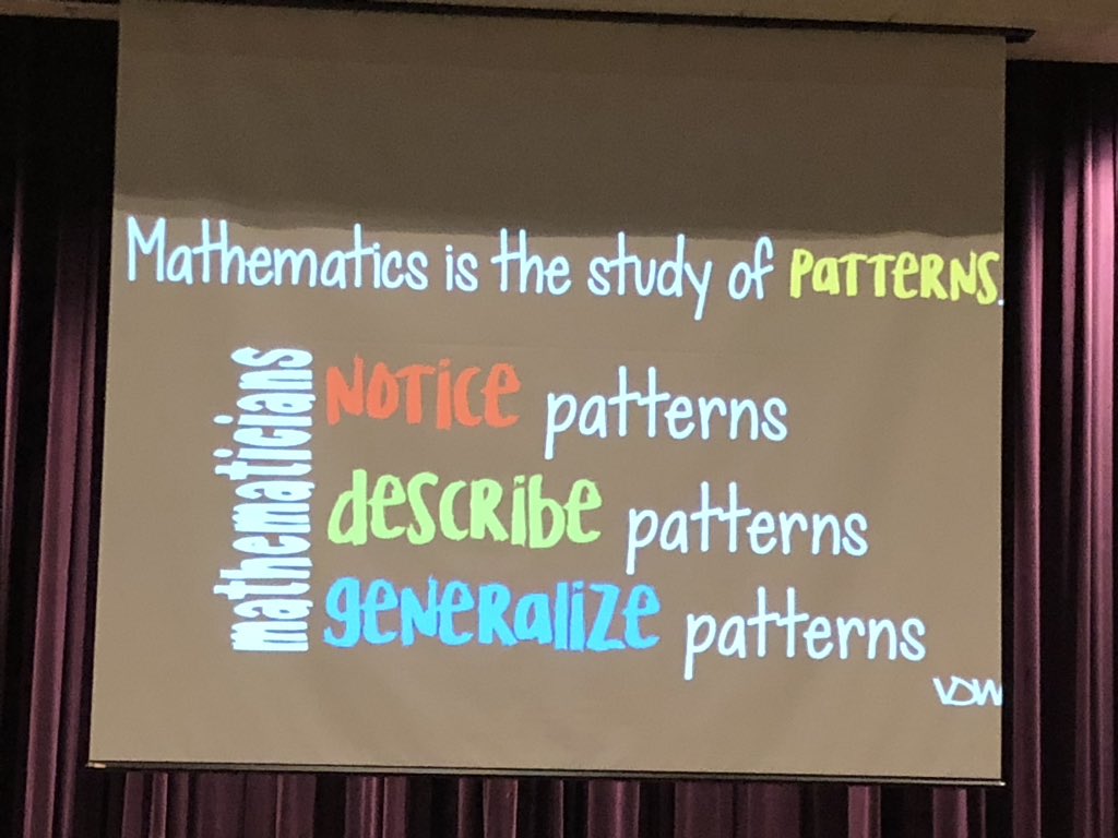 LeslieCRichard2's tweet photo. What is mathematics?!? Patterns and relationships @saravdwerf #JefcoedMath https://t.co/1Fpk6hdNDM
