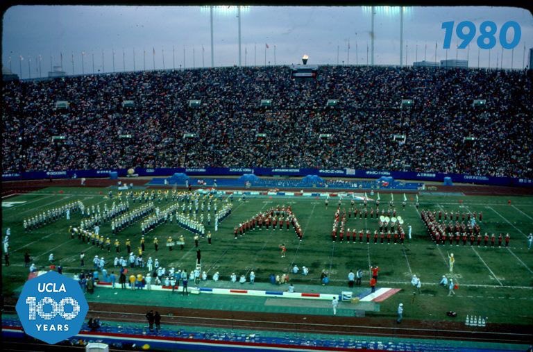 UCLAhousing's tweet photo. In 1980, UCLA's Marching band performed at the Mirage Bowl in Tokyo, Japan! Can we please have an encore?! 🎶😍🐻#UCLAMarchingBand #UCLA100 #1980 https://t.co/knGyEVJwCm