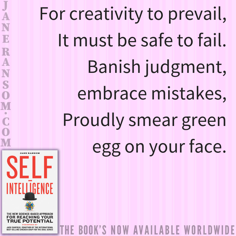 TheJaneRansom's tweet photo. For #creativity to prevail,
It must be safe to fail.
Banish judgment, embrace mistakes,
Proudly smear green egg on your face.
#selfintelligence #happy #motivation #inspiration #selfpotential #hypnosis #success #inspire https://t.co/PwGbaYoDNp