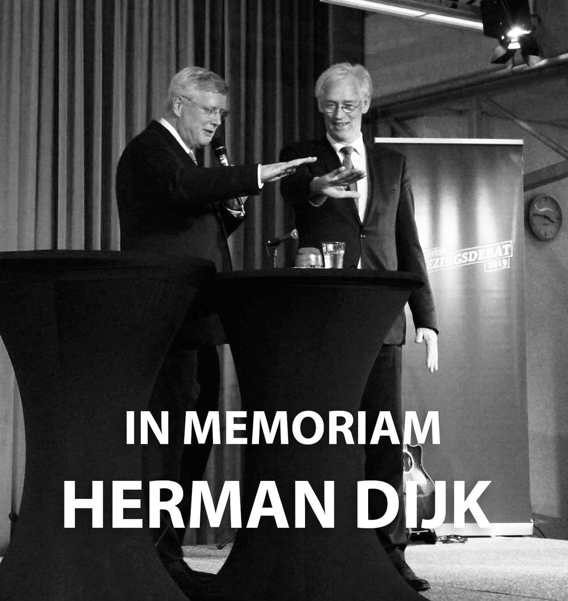 Woorden schieten tekort. We leven mee met de familie en nabestaanden.

Dijkgraaf Herman Dijk overleed op 20 augustus 2019 op 63-jarige leeftijd aan de gevolgen van een ernstige ziekte.

(bron: wdodelta.nl/memoriam/in-me…)