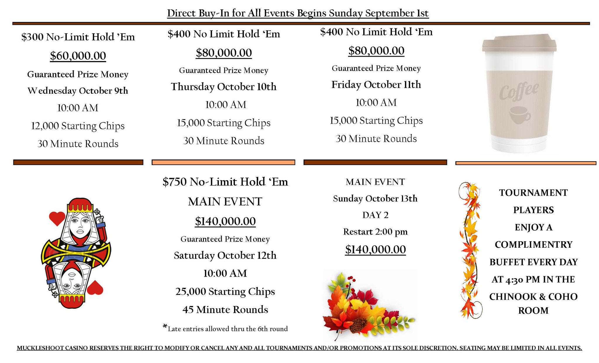 Muckleshoot Casino Resort on Twitter "Poker Fall Classic details! 
