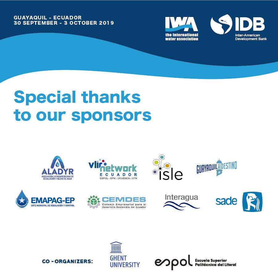 Join us at the IWA-IDB INNOVATION CONFERENCE
ON SUSTAINABLE USE OF WATER: CITIES, INDUSTRY AND AGRICULTURE <a href="/IWA_SWS/">IWASustainability</a> <a href="/IWAHQ/">International Water Association</a> <a href="/IWAPublishing/">IWAPublishing</a> <a href="/iwaywp/">IWA YWP</a> @BIDagua <a href="/espol/">ESPOL</a> <a href="/ResearchUGent/">Ghent University Research</a>