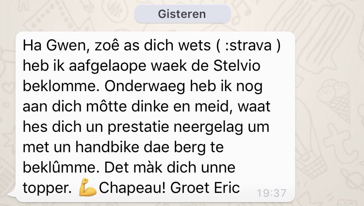 newlife_gwen's tweet photo. Als het me tegen zit of ik heb weinig motivatie, denk ik aan alle bereikte bergen+doelen (groot&klein)in mijn NewLife Deze geven me zelfvertrouwen&het gevoel dat ik iets kan, ondanks mโn beperkingen. Vorige week kreeg ik 1 super tof appje. ๐ฏ%๐ช๐ฝ #verhoex #dankbaar thnks Eric https://t.co/QOOjL6SewV