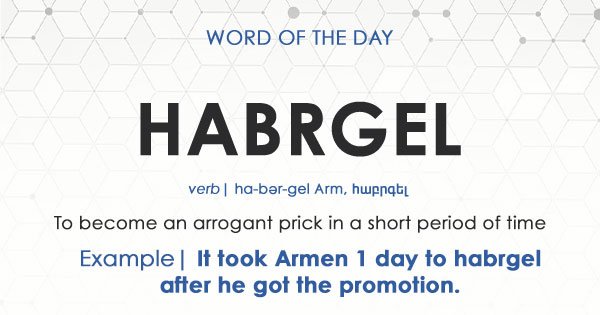 AlienArmenia's tweet photo. Update your vocabularies, here's today's Word of the Day 
#AliensGuideToArmenia #Armenian https://t.co/6EqzJ1LEG0