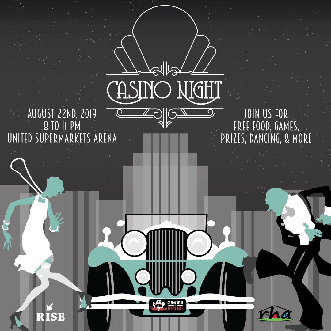 TTURISE's tweet photo. Join us for our annual casino night this Thursday!! 🃏
.
There will be FREE food, games, and prizes from 8-11 PM at the united supermarkets arena so come on out and join in on the Roarin' 20's fun! 🎉
.
#tturise #texastech #ttu23 #rro #ttuwelcomeweek #texastechuniversity #ttu https://t.co/OIJhh34YZq