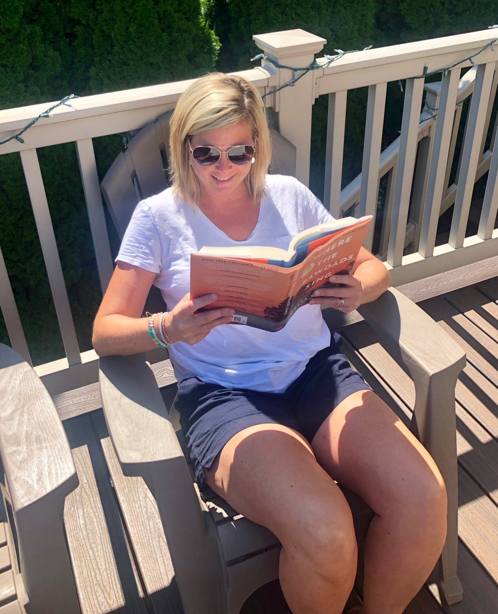 OurLadySchool's tweet photo. 3rd grade’s Mrs. Lessig is taking some time to relax this afternoon with a good book. Are you still reading this summer? Remember there’s still time to submit a reading photo to us at photos@olphbeth.org. Every photo submission enters you in a raffle for a prize! #OLPHREADS https://t.co/lhOrb88sdn