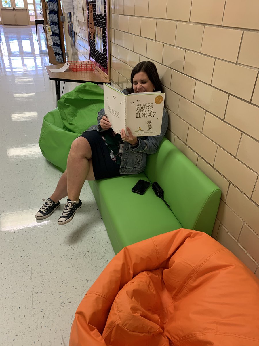 West Handley principal Julie Moynihan preparing for structured independent reading with new reading environments! Go TZ!
