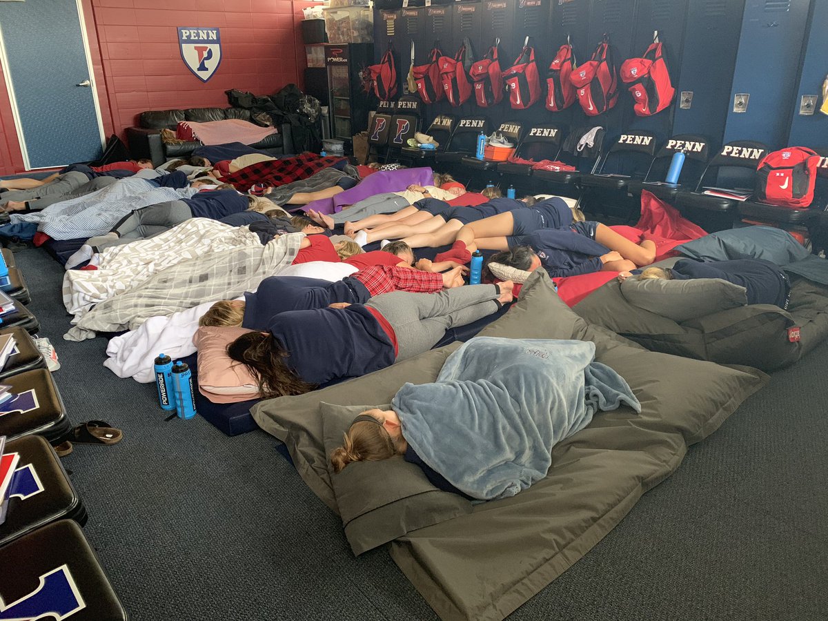 PennWSoccer's tweet photo. But first we rest 😴 💤 #LockerRoomGoals #WRAAP ~1%Better100%Together~ https://t.co/ILkx55FYyy